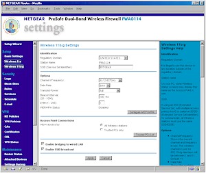 NETGEAR FWAG114 - Wireless 11b/g settings