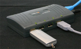 Lantronix' UBox Four Port USB Server