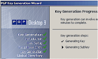 PGP Desktop key generation