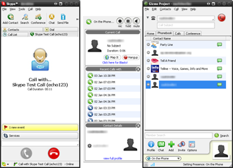 Skype and Gizmo making calls