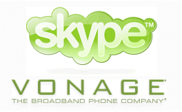 Skype and Vonage logos