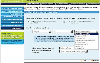 Selecting a number (AT&T CallVantage)