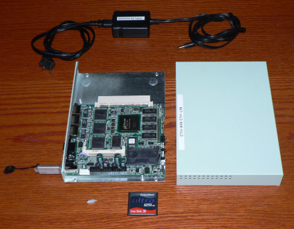 Soekris Net4801, CF card, USB key & power supply