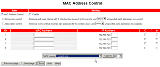 MAC Address filtering on an older USR 8011 AP 