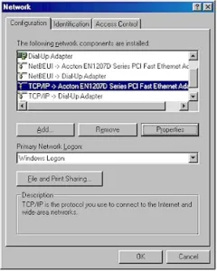 Figure 1: Win98SE TCP/IP properties