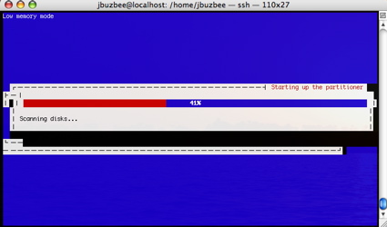 Partitioning the drive