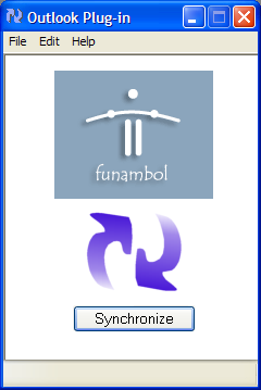 Funambol Outlook Plug-in screen