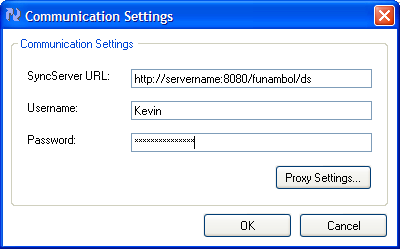 Communication Setting screen