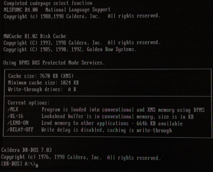 DR-DOS 7.03 Leave the CD in the CD Drive on Boot and This Happens