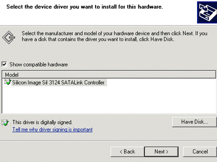 Driver for XP Stripe (RAID0) Array