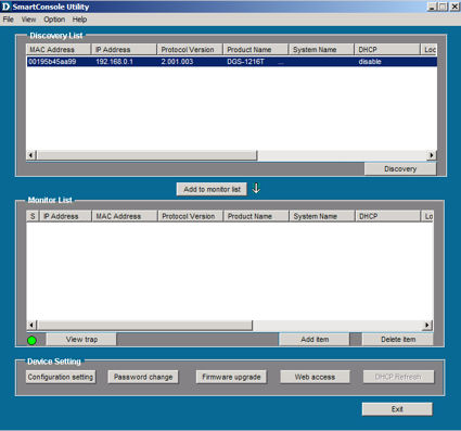 DGS-1216T Smart Console Utility
