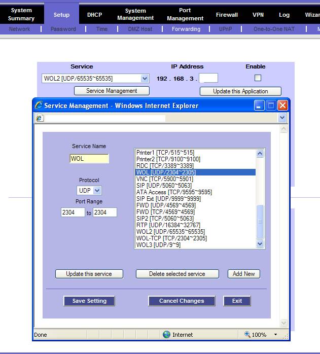 Linksys port forwarding