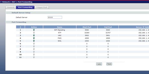 Zyxel port forwarding