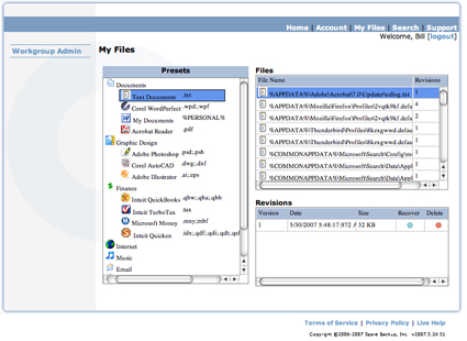 Spare Backup File Acces Via Web