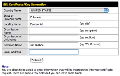 Certificate and Key generation