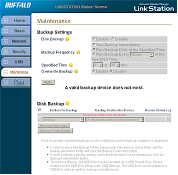 No network backup