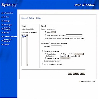 USB and network backup supported