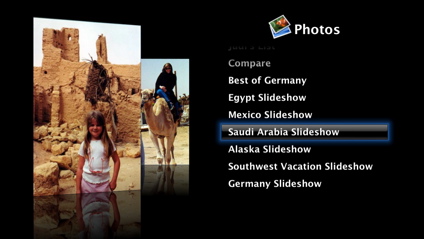 Photo selection menu