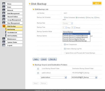 Disk backup