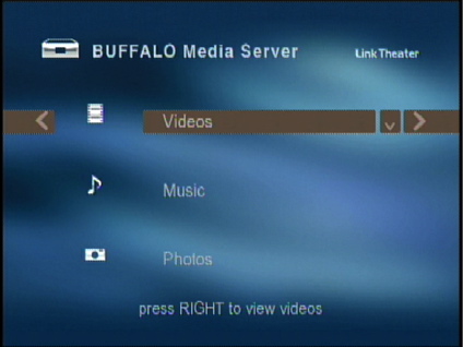 Media Server Main Menu