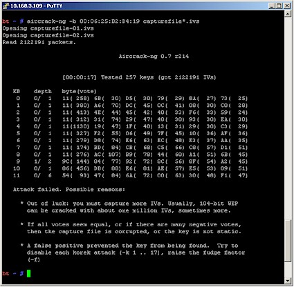 aircrack first failed run