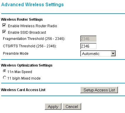 Advanced Wireless Setup