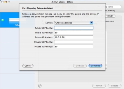 Port mapping config