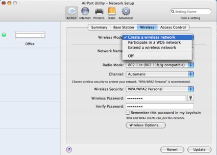 Wireless mode config