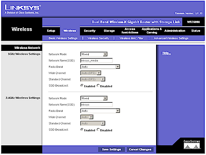 Basic Wireless settings