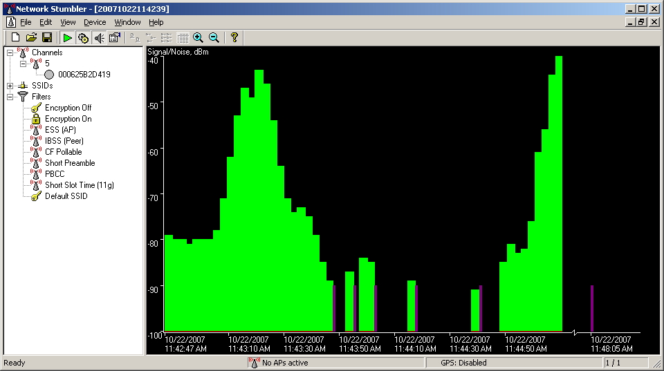 NetStumbler Example Scan 1