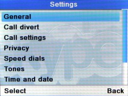 Settings Menu