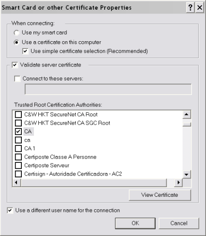 Certificate Selection