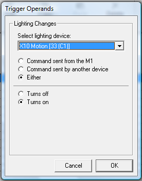 Whenever X10 Motion Changes Whenever X10 Motion Changes
