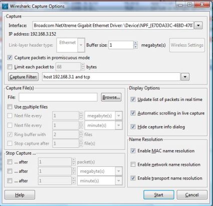 Host and TCP filter