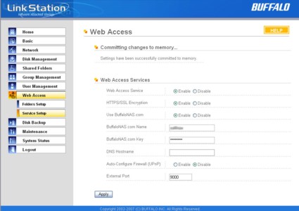 Web access setup