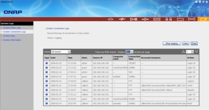 Connection log