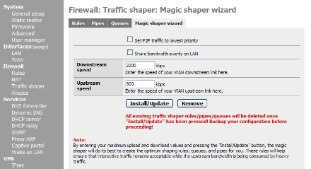 monowall traffic magic shaper menu