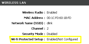 D-Link WPS Status