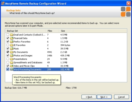 Backup sets