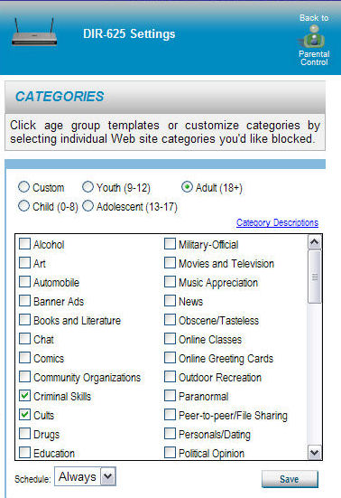 Category list