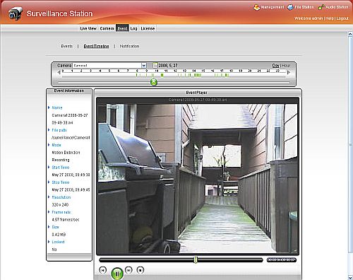 Surveillance Station Event Timeline view