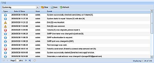 System Status page without RAID degradation indication