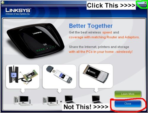 How to prevent the Linksys Updater Install