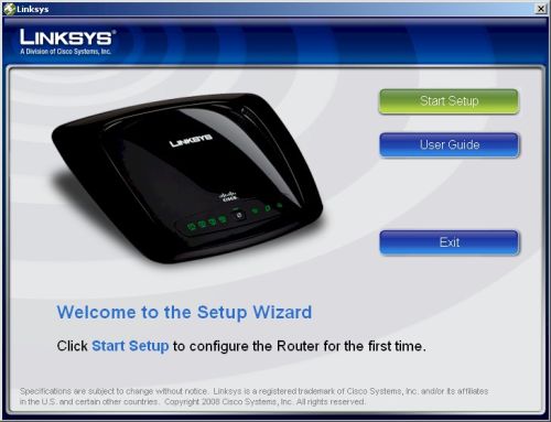 WRT54G2 Setup Wizard Splash Screen