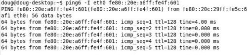 Linux IPv6 ping