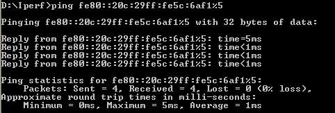 Windows IPv6 ping