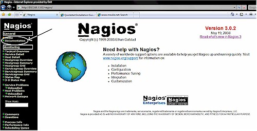 Nagios Home screen