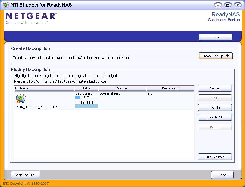 NTI Shadow backup