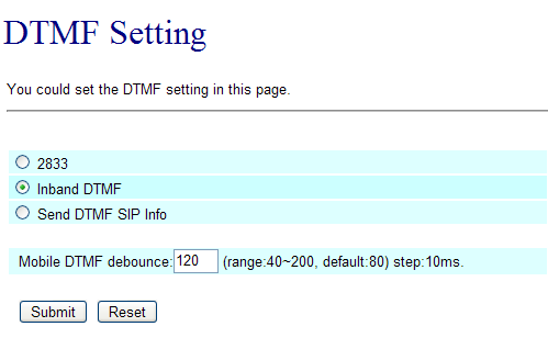 DTMF debounce