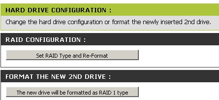 Replacement drive rebuild, RAID screen